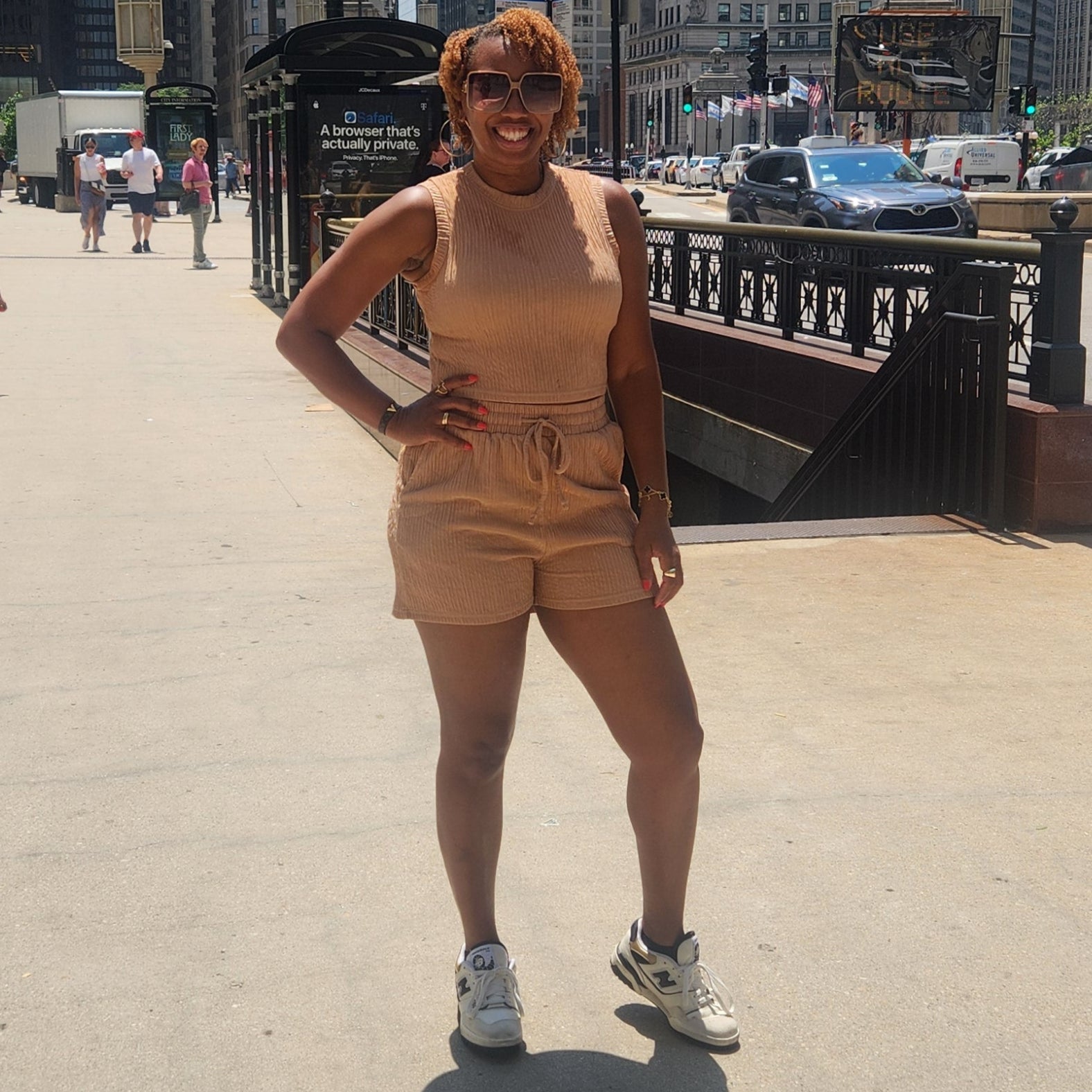 Stay Ready | Crinkle Knit Short Set - Beige