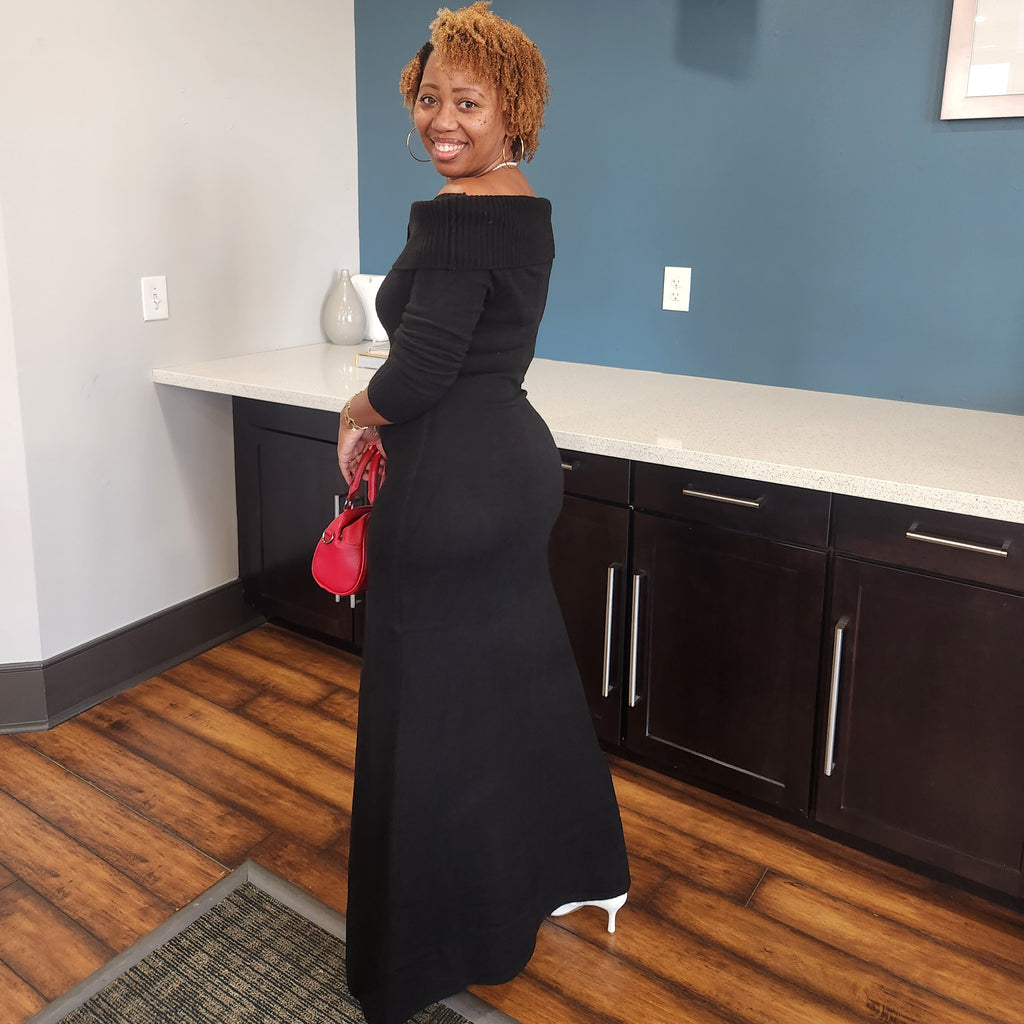 Double Take | Off-Shoulder Button Maxi