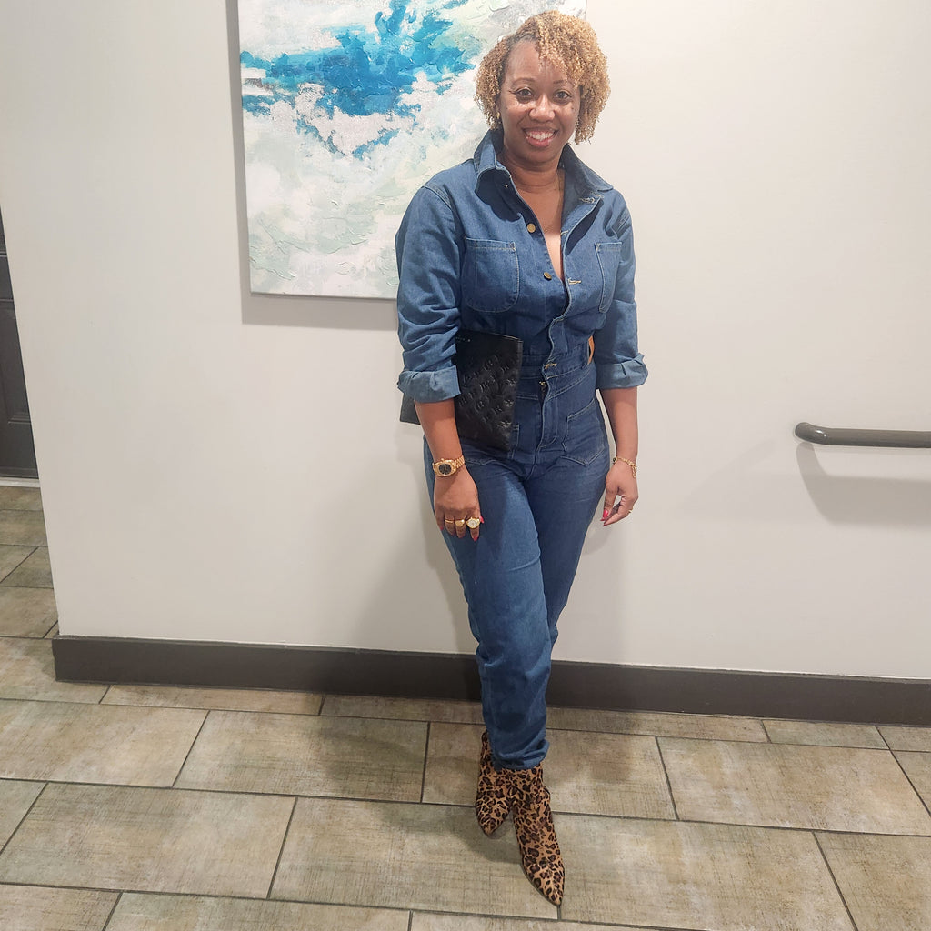 All Buttoned Up | Denim Cutout Jumpsuit