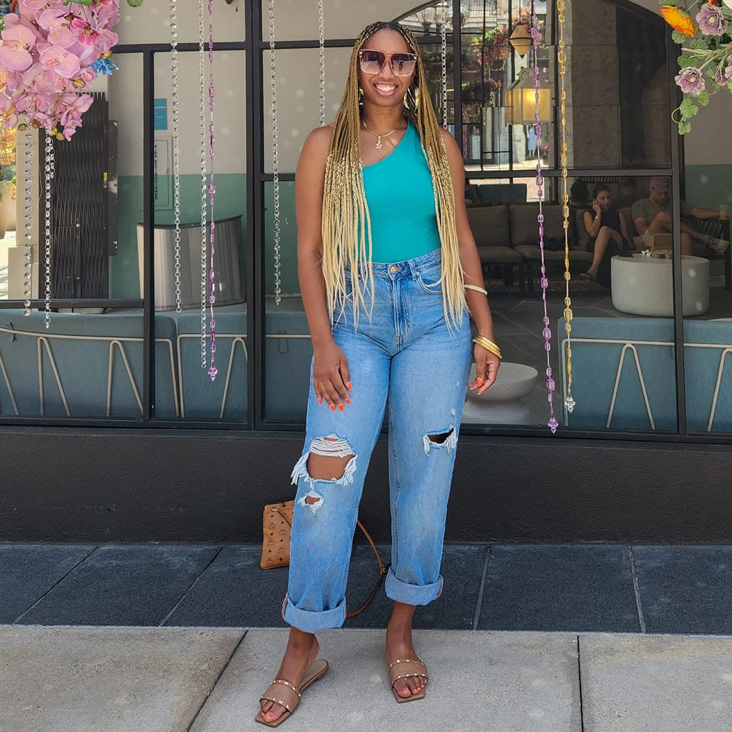 Effortless | One Shoulder Bodysuit - Jade