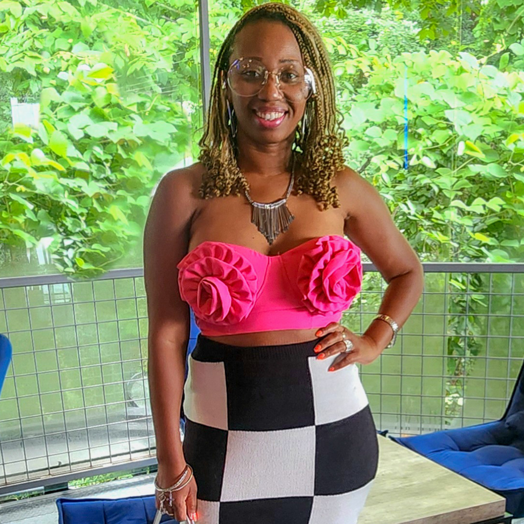 Flower Me | Rosette Bustier Crop Top - Pink