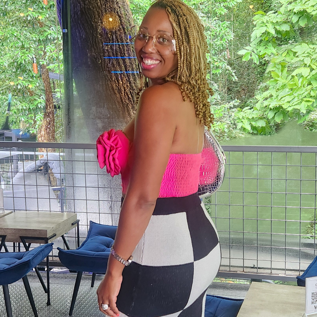 Flower Me | Rosette Bustier Crop Top - Pink