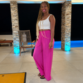 Walk It Out | Loose Wide Leg Pant - Fuchsia
