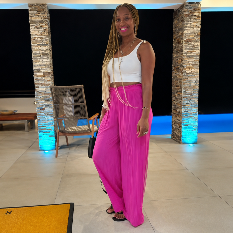 Walk It Out | Loose Wide Leg Pant - Fuchsia