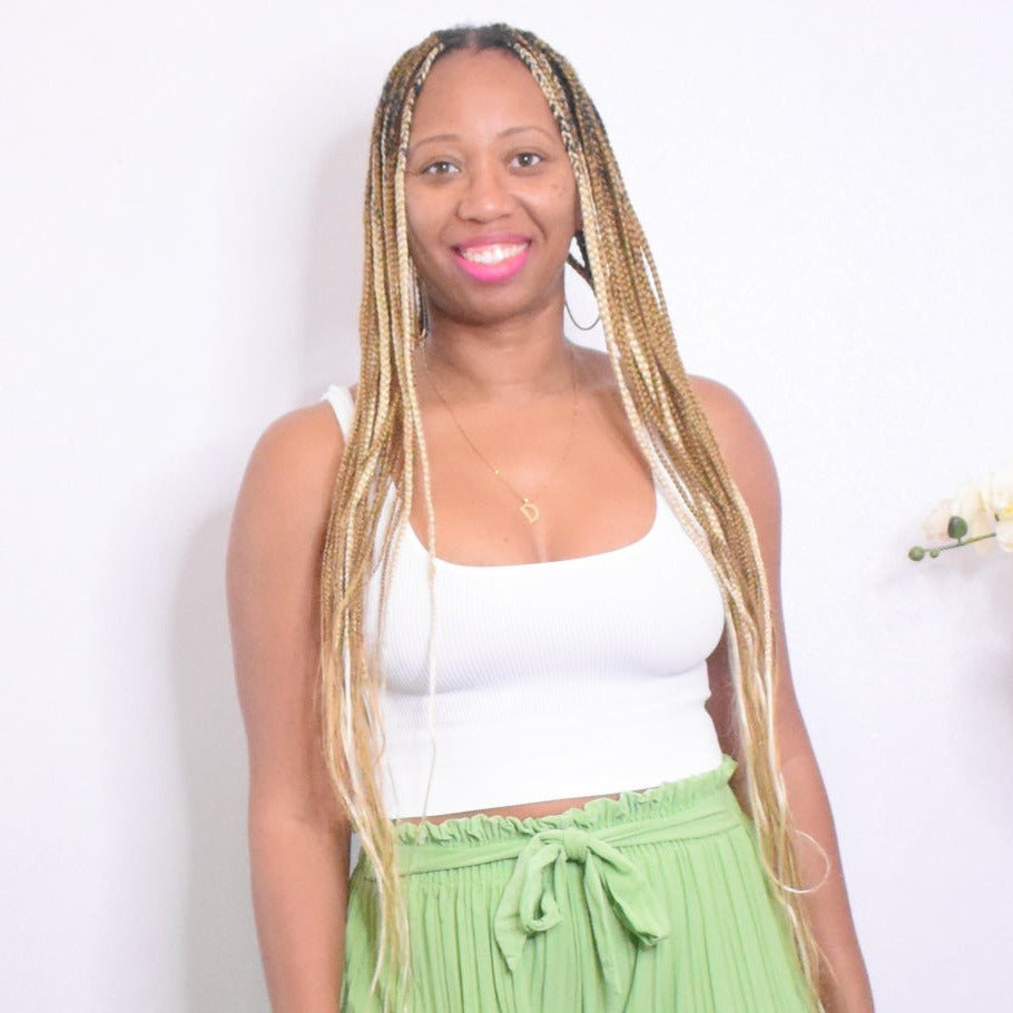 Baxic | Sleeveless Ribbed Cropped Tank Top - White