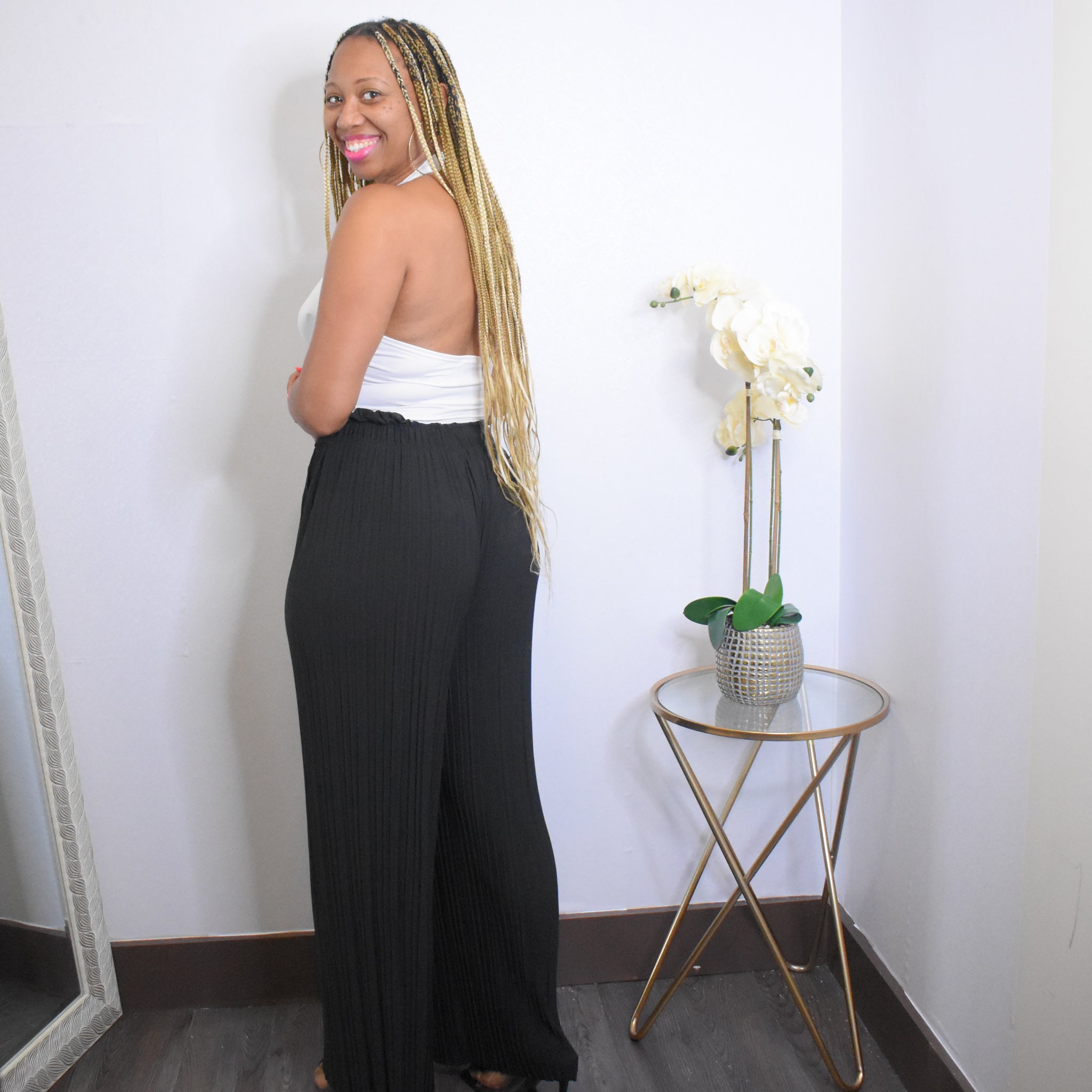 Walk It Out | Loose Wide Leg Pant - Black