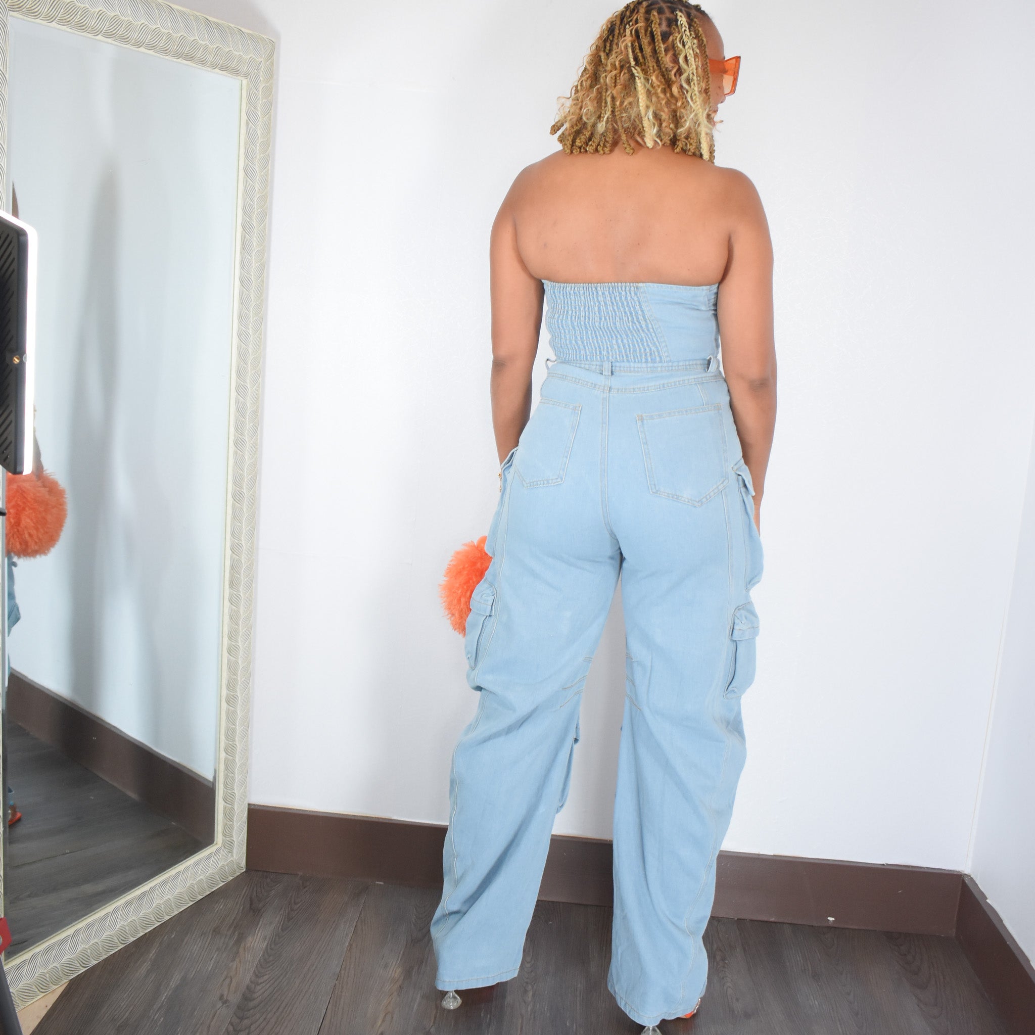 Intentions | Cargo Denim Jumpsuit
