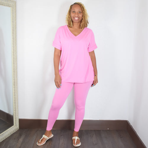 Breathless | High waist Legging Set - Candy Pink