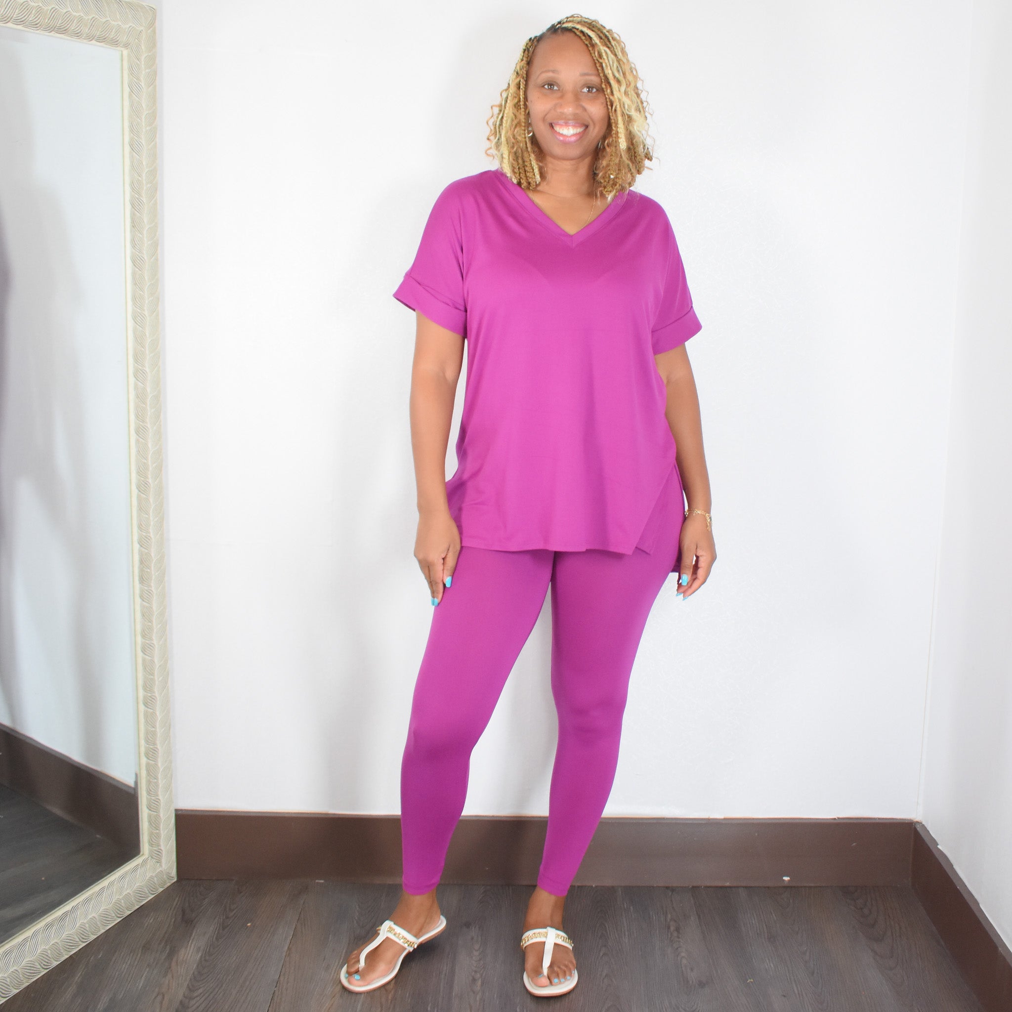 Breathless | High waist Legging Set - Lt Plum