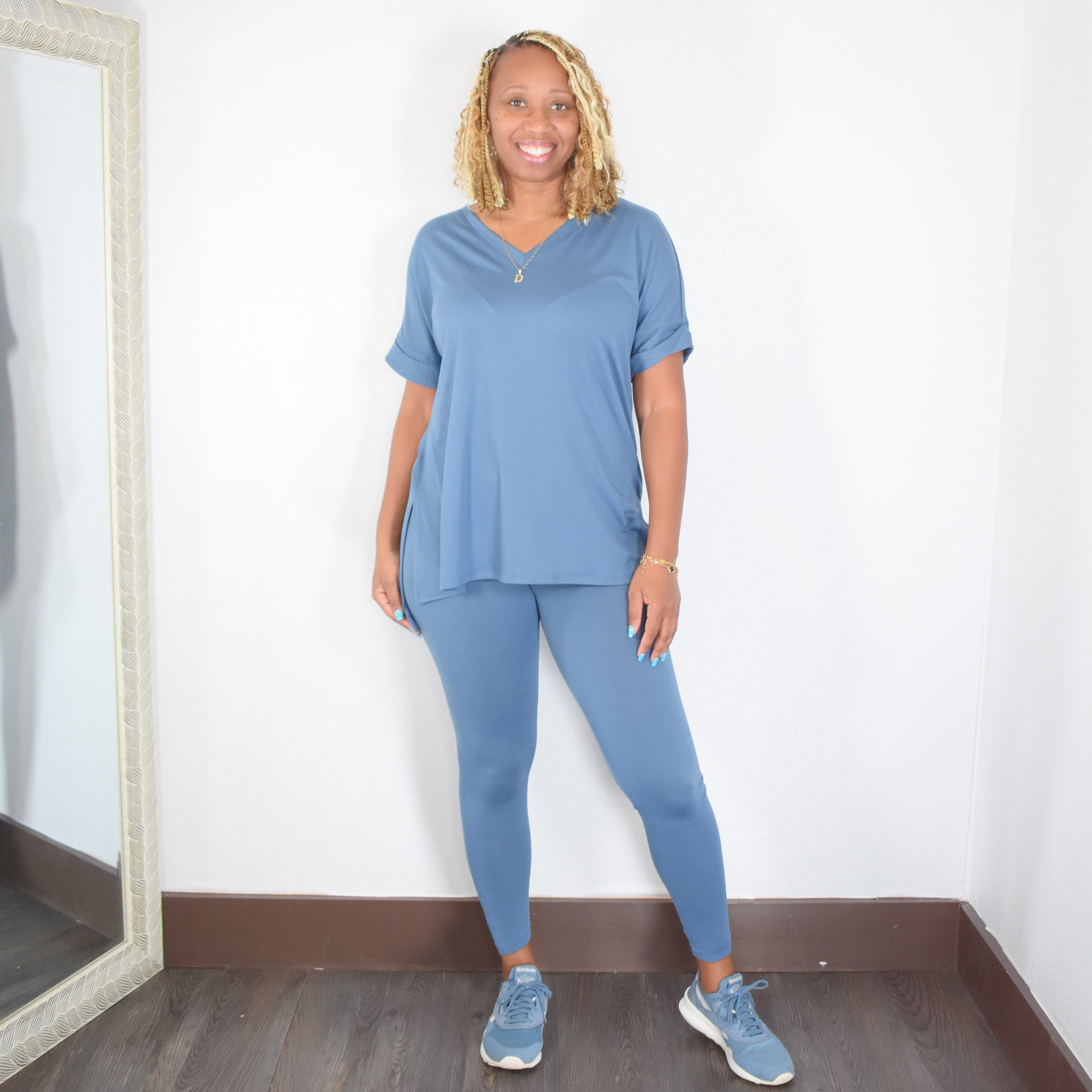 Breathless | High waist Legging Set - Dusty Blue