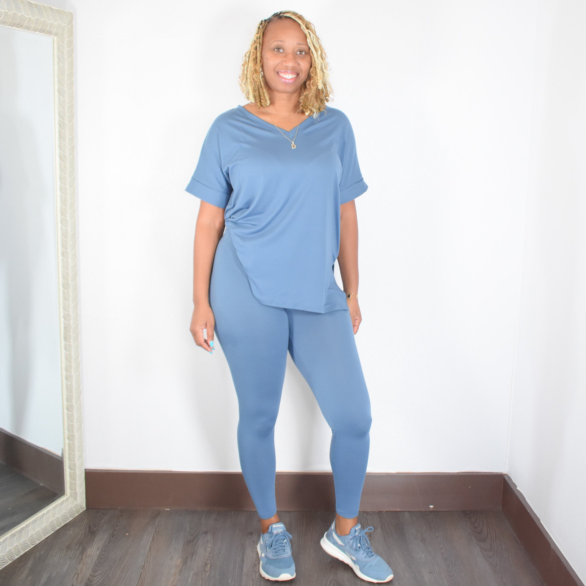 Breathless | High waist Legging Set - Dusty Blue