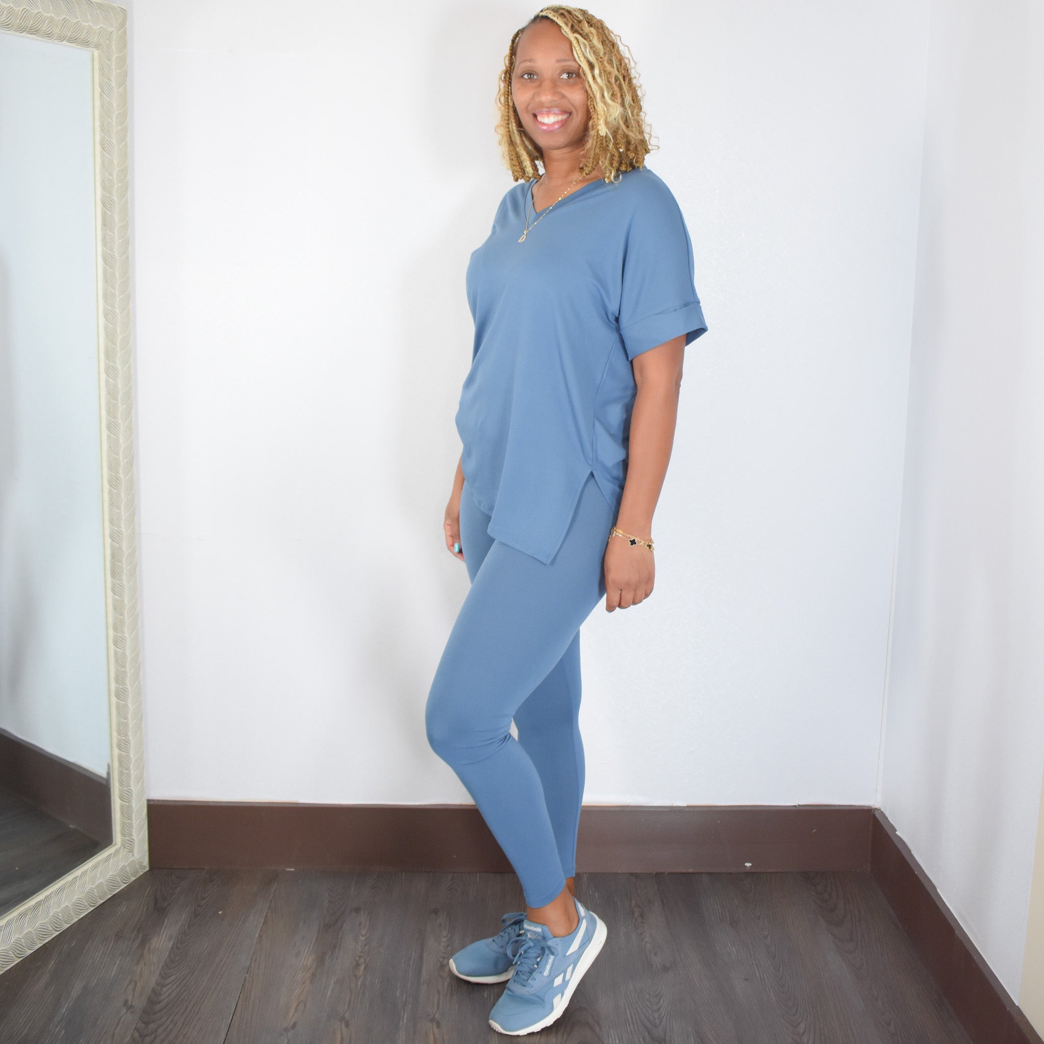 Breathless | High waist Legging Set - Dusty Blue