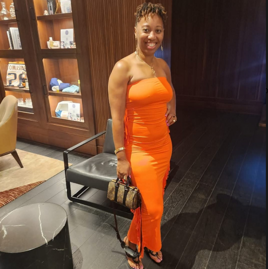 Best Fringe Forever | Fringe Bodycon Dress -Orange