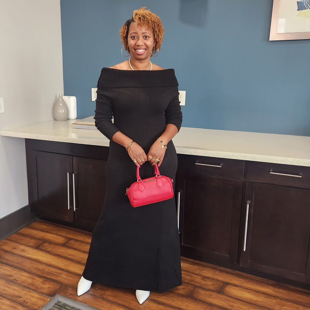 Double Take | Off-Shoulder Button Maxi