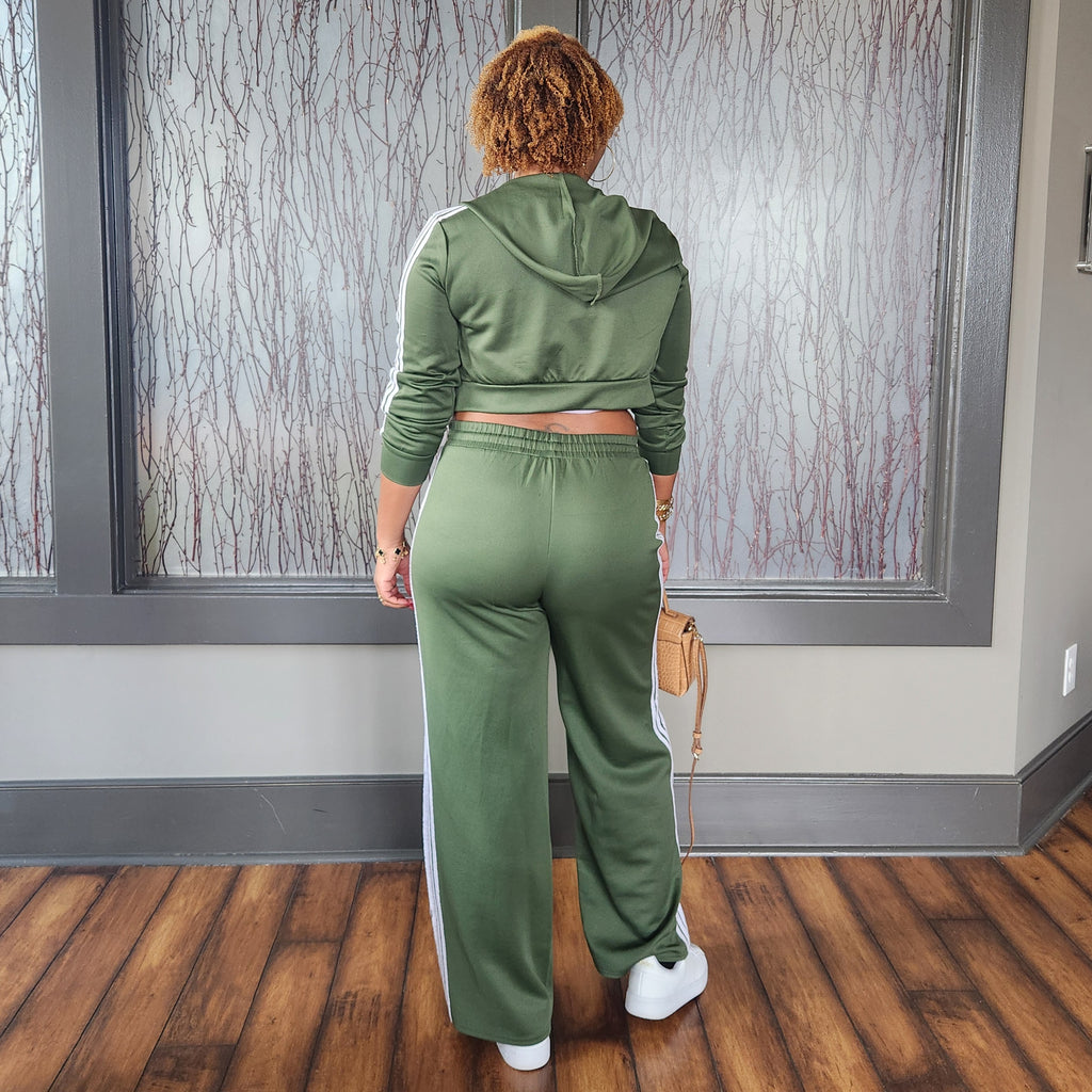 Off Duty | Side Stripe Track Set – Olive