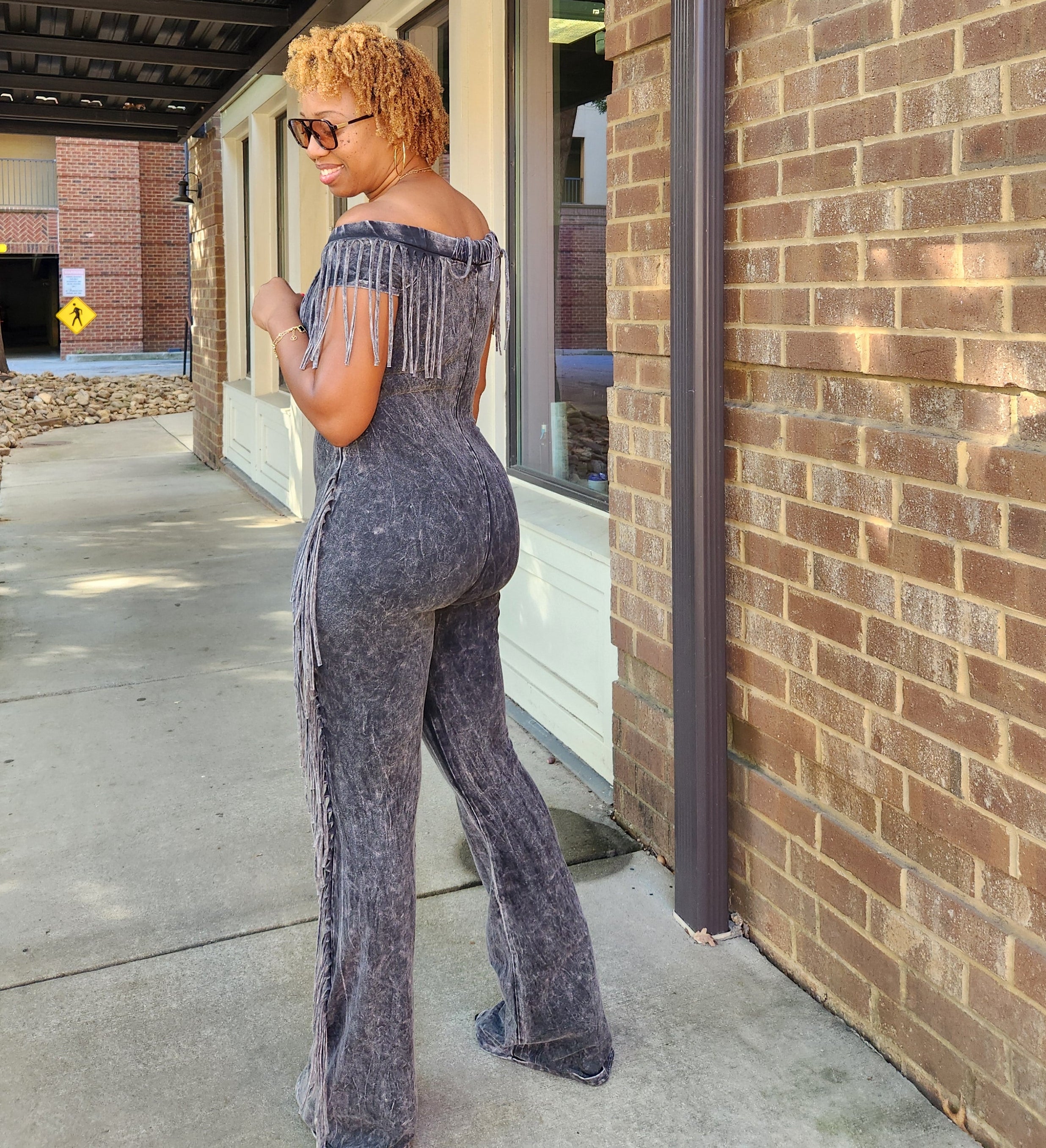 Fringe Benefit | Off-Shoulder Jumpsuit - Black