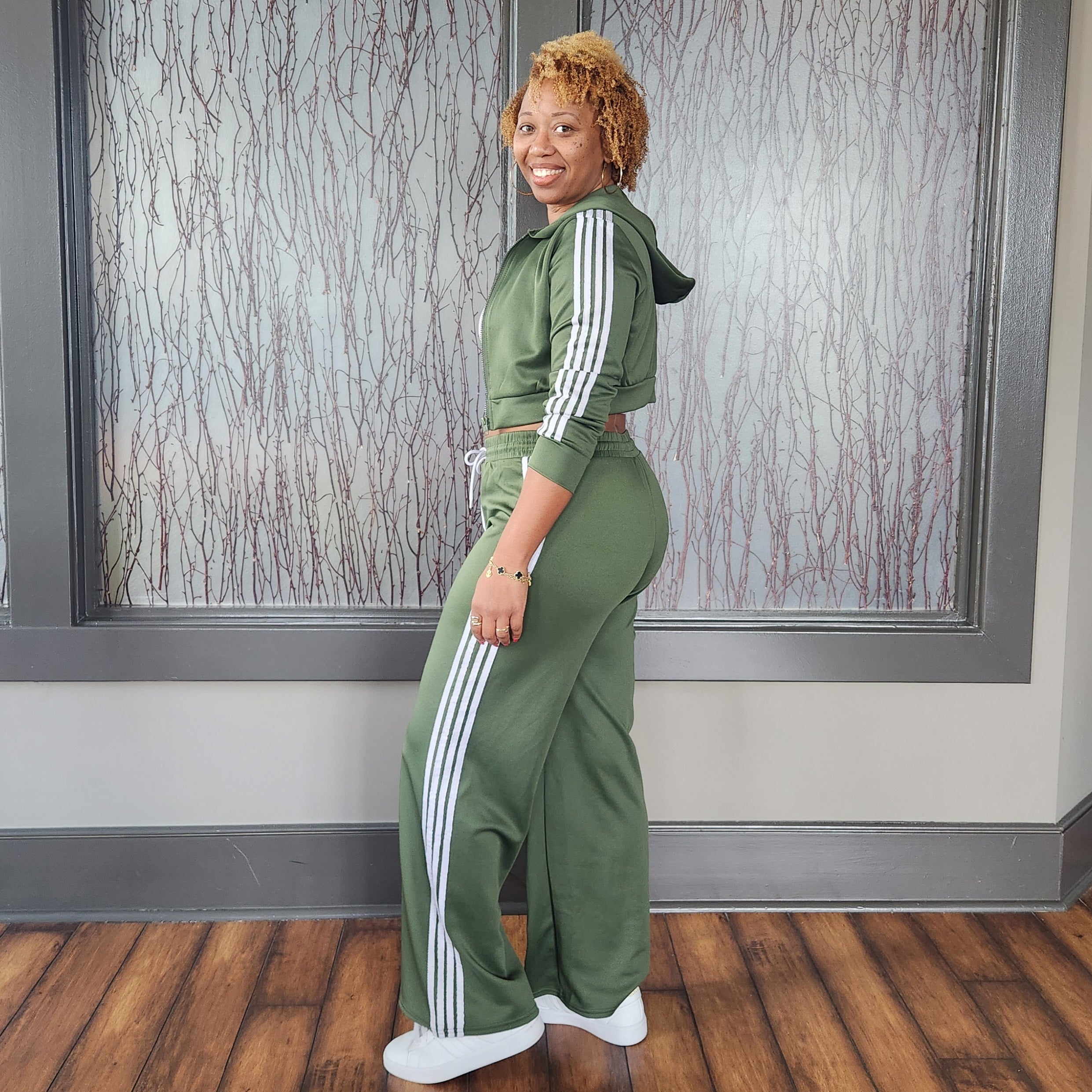 Off Duty | Side Stripe Track Set – Olive