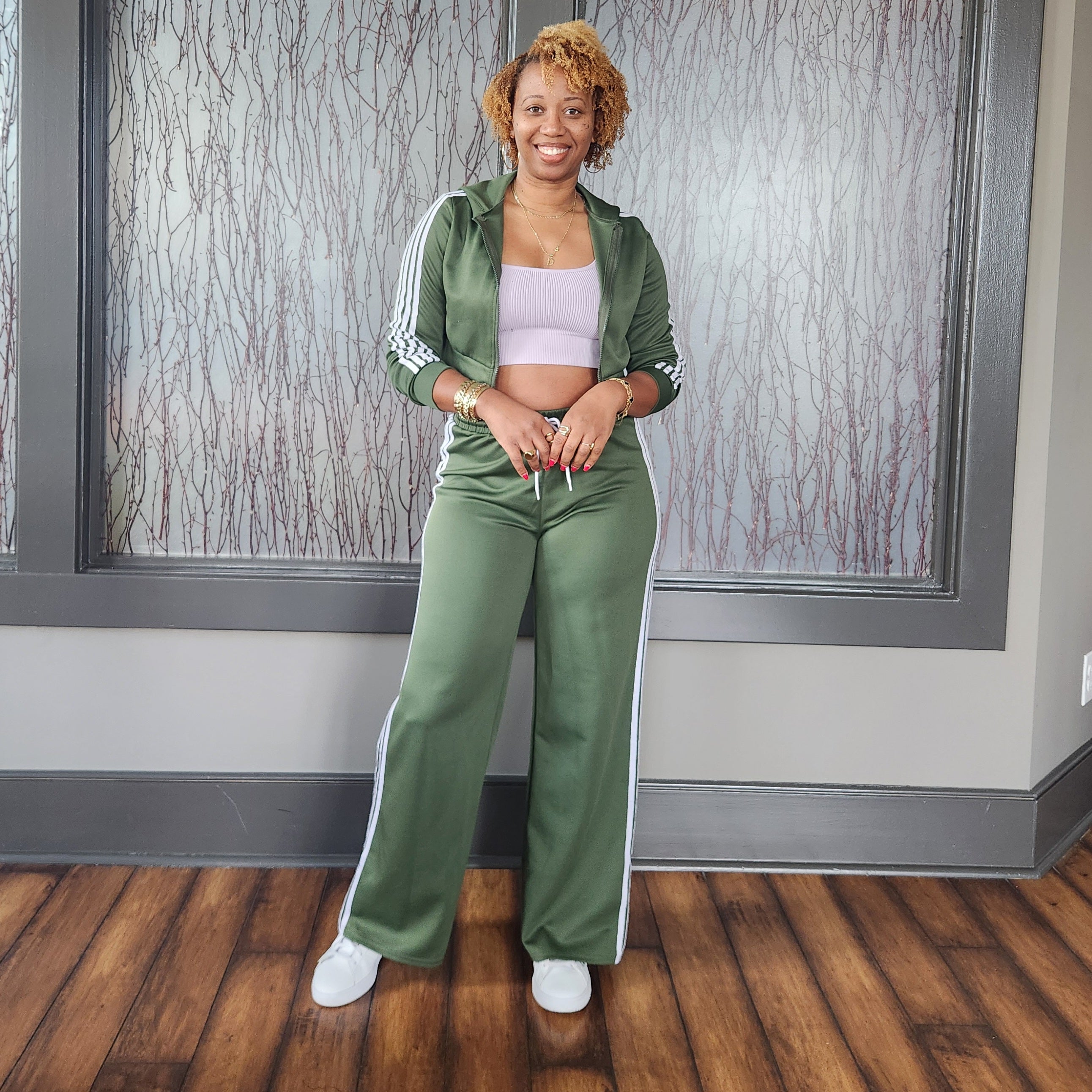 Off Duty | Side Stripe Track Set – Olive