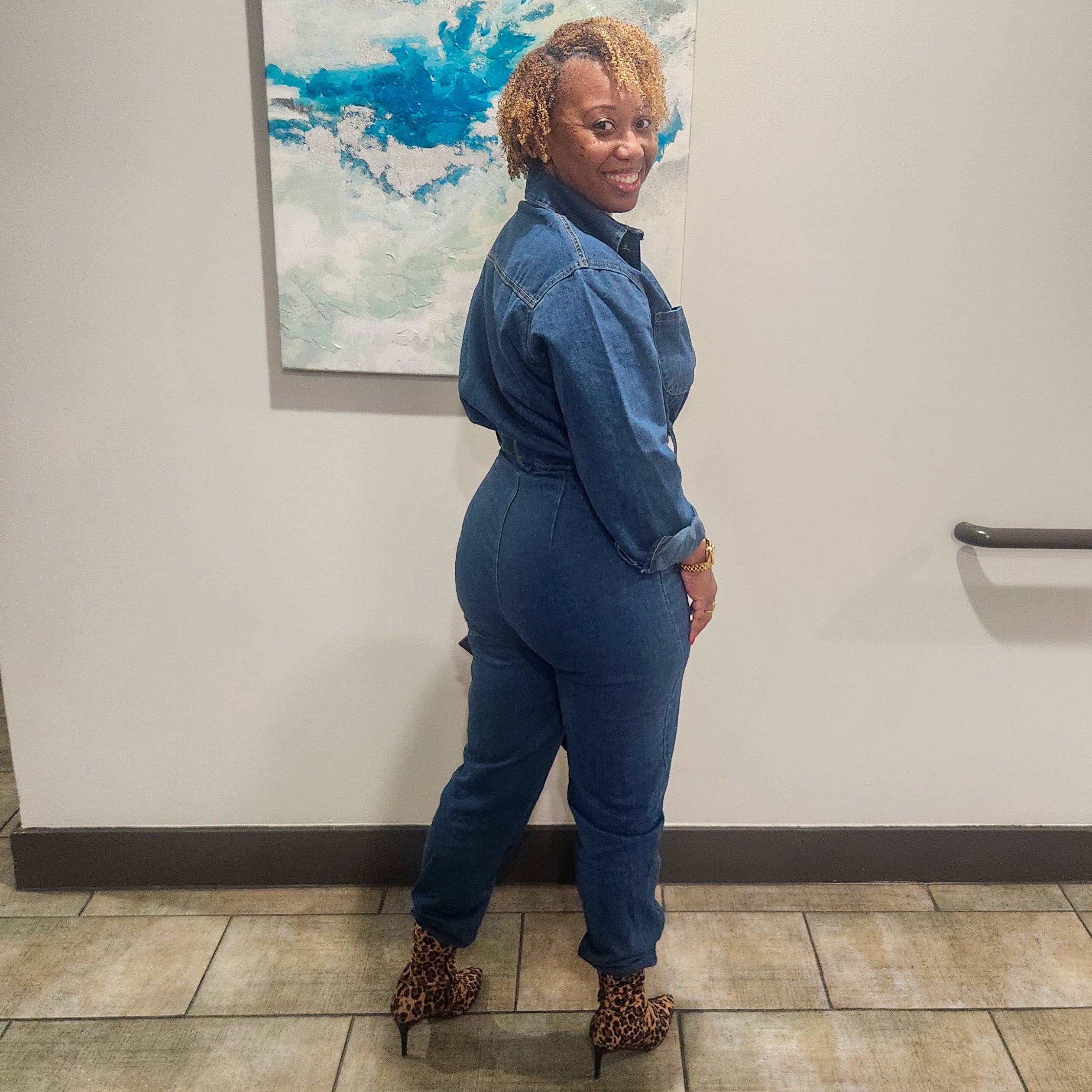 All Buttoned Up | Denim Cutout Jumpsuit