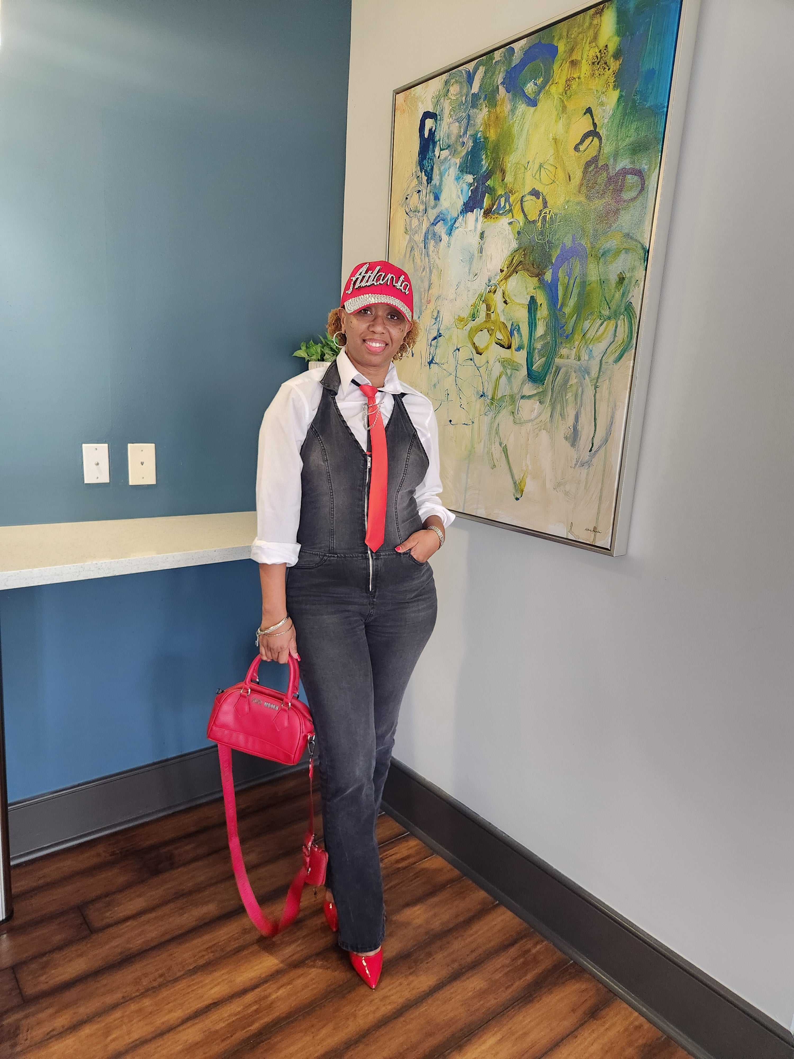 Crush Hour | Denim Halter Jumpsuit - Black