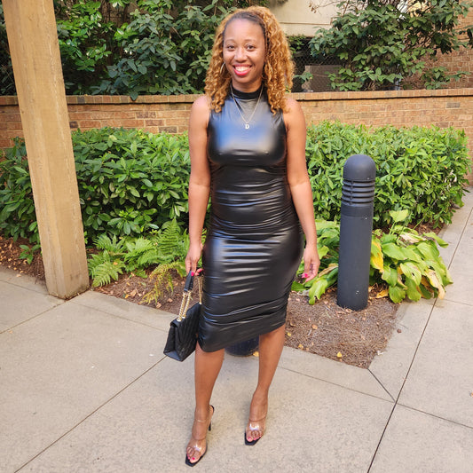 Leathered Up  | PU Leather Bodycon Dress