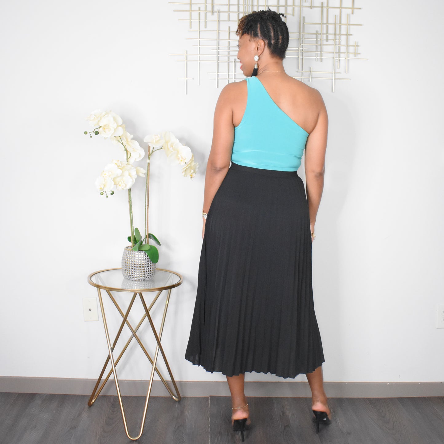 Classy As Ever | Pleated Maxi Skirt - Black