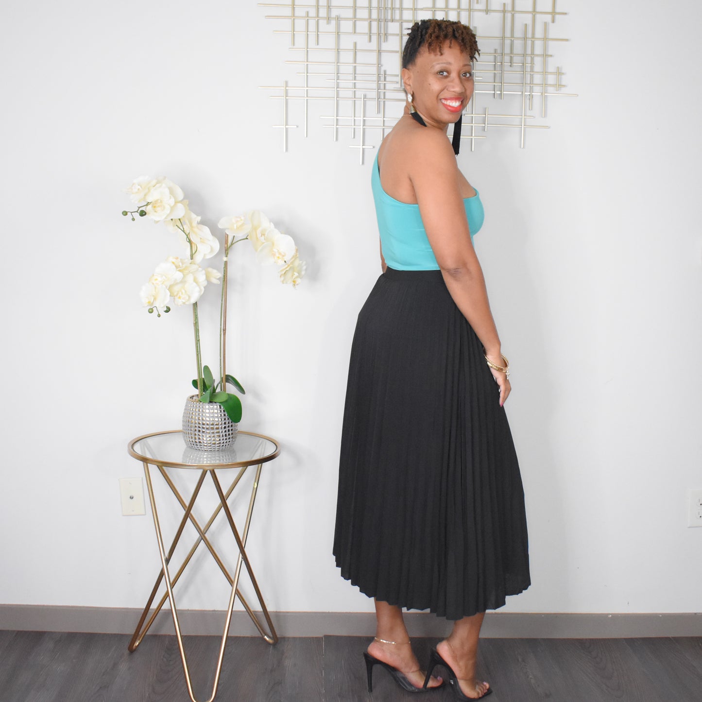 Classy As Ever | Pleated Maxi Skirt - Black