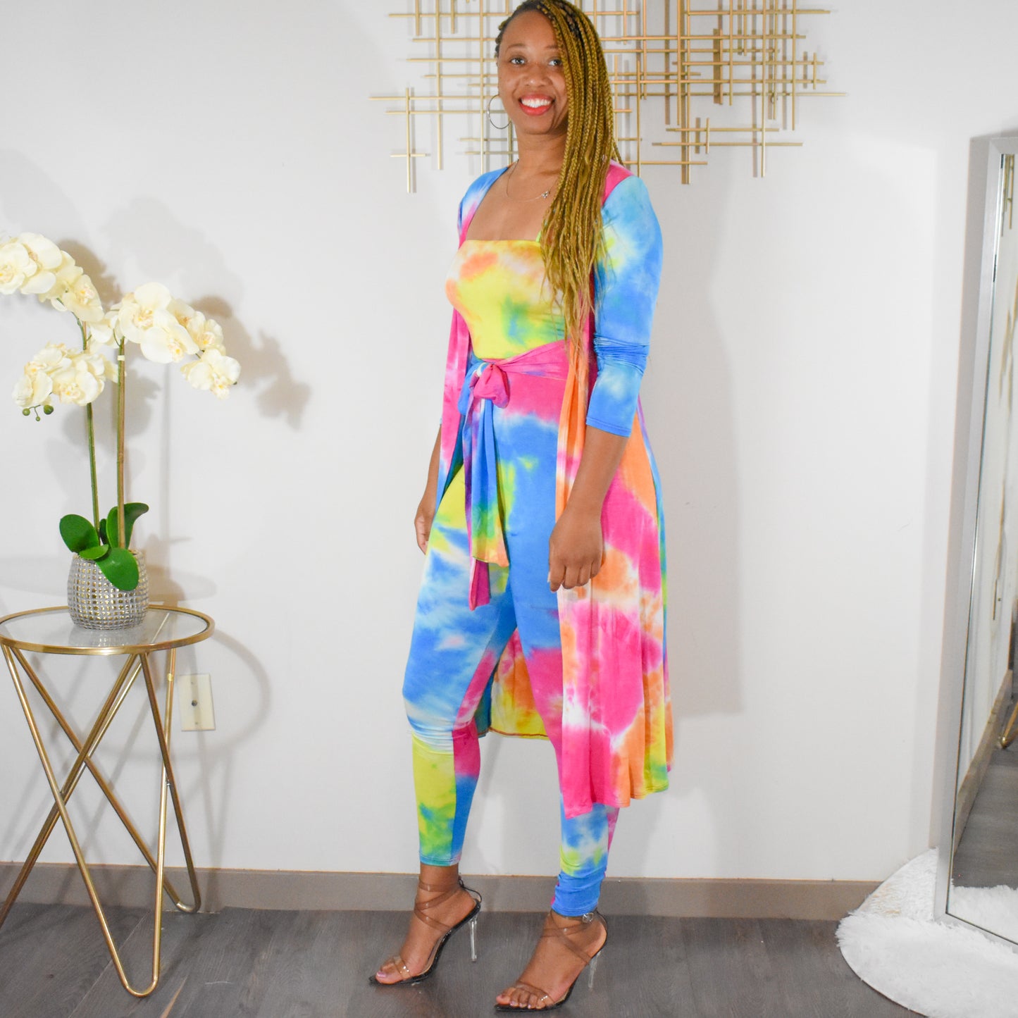 To Dye For | Jumpsuit Set - Turquoise/Hot Pink