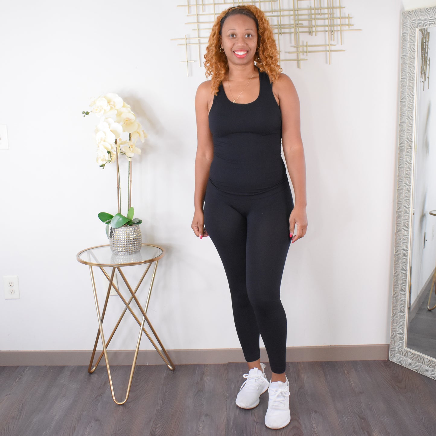 Totally Ribbed  | Seamless Tank Top and Legging Set - Black